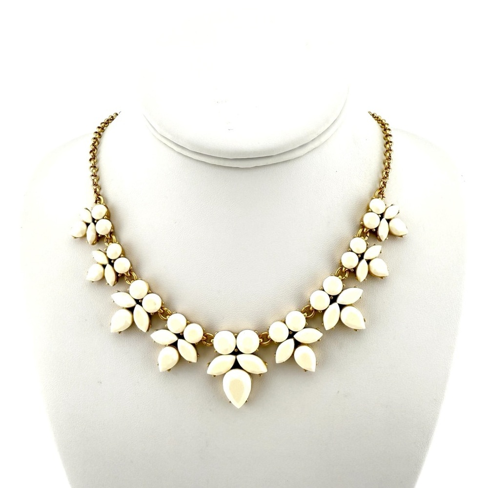 J. Crew Cream and Gold Floral Necklace
